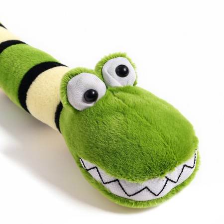 Soft toy "Snake", striped, 59 cm, green color-7