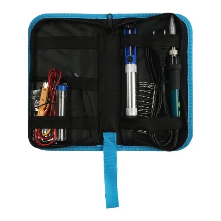 Solder set of tundra, soldering iron 60 watts with temperature adjustment, 15 objects-6