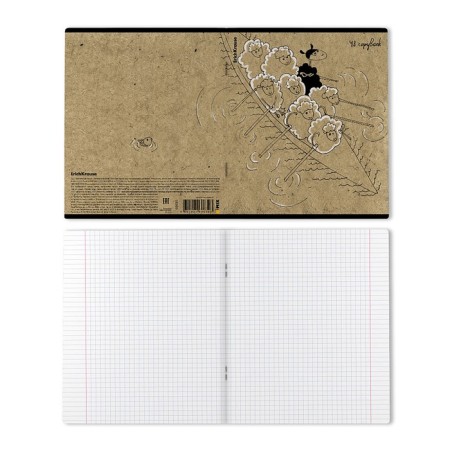 Notebook of 48 sheets in the Erichkrause "Ovochki", craft cardboard, OFSET block 100%, mix-7