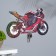 Key on the wall red motorcycle large, 40x22.5x0.5 cm