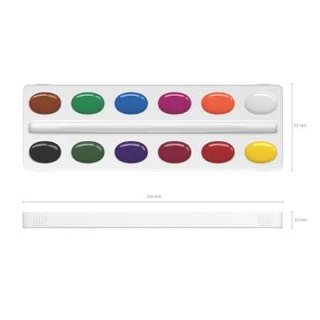 Watercolor 12 colors Erichkrause Basic, honey, plastic, cardboard foam, without brush-8