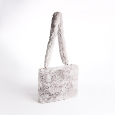 Bag Cross-Bodi with a zipper, gray color-1