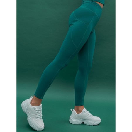 Sports women's leggings, size XS, emerald color-2