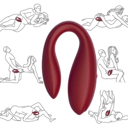 Vibrator for steam oats, flexible, silicone, remote control, burgundy-12