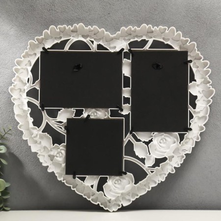 Photo frame plastic in 3 photos 10x15 cm, 10x10 cm "Certificates" white 40x37.5 cm-2