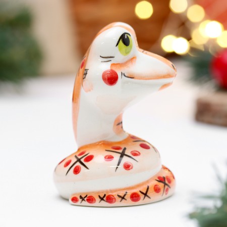 Souvenir "Snake Smile Red", 7 cm, porcelain-3