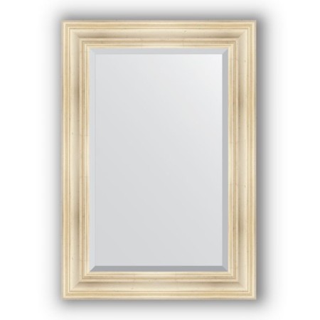 Mirror with fatset in a baguette frame - poisoned silver 99 mm, 69 x 99 cm, evoForm