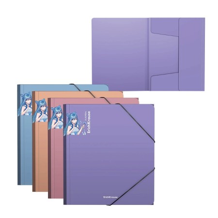 The A5+elastic band, 600 μm, Erichkrause "Matt Manga", for notebooks, embossing "sand", mix