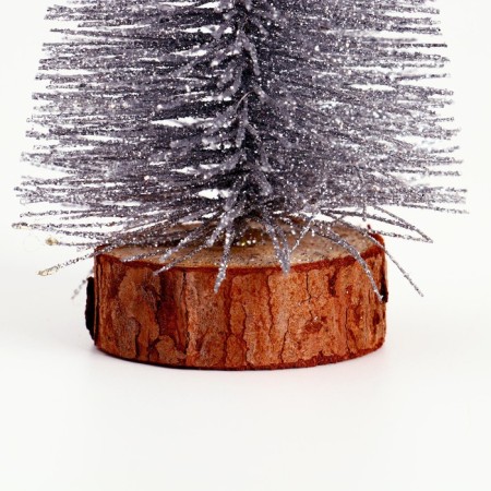New Year's decor "Fir tree in silver color with sparkles" 8 × 8 × 15 cm-2