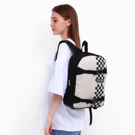 School textile backpack with mount for the skate "Skate More", 38x29x11 cm, black color, lightning department-9