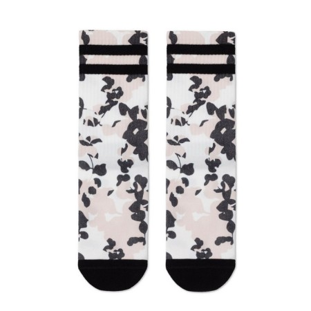 Extended women's socks with CONTE ELEGANT FANTASY FLOWERS, size 23-25, beige color-1