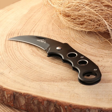 Folding Klyk knife 15cm, blade 76mm/2mm, hilt metal with a ring-1