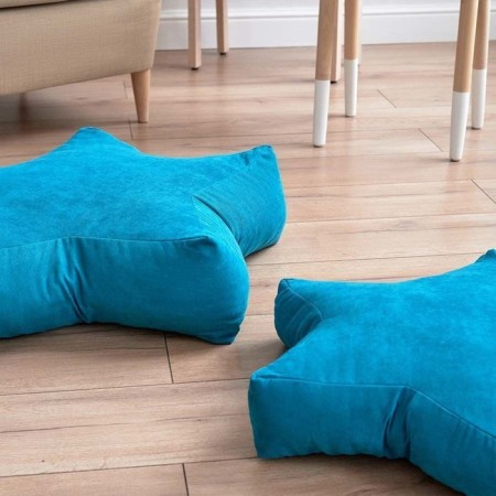 Decorative pillow "Stars", size 55x55x12 cm, turquoise color-2