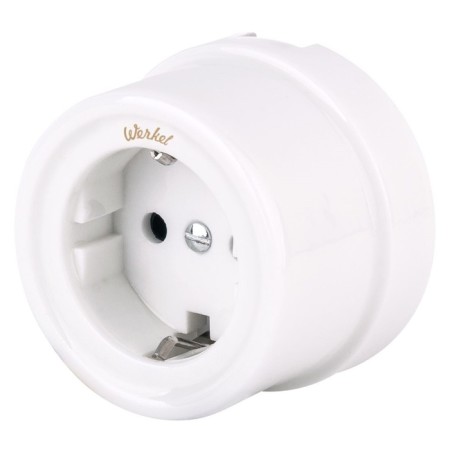 Grounding socket WL18-03-01, white color, retro
