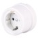 Grounding socket WL18-03-01, white color, retro
