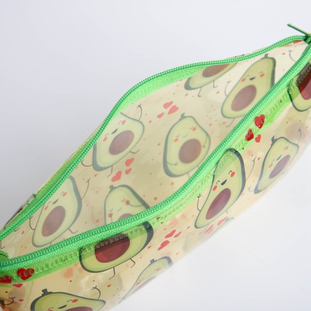 Cosmetic bag-penete on zipper, PVC, green color-3