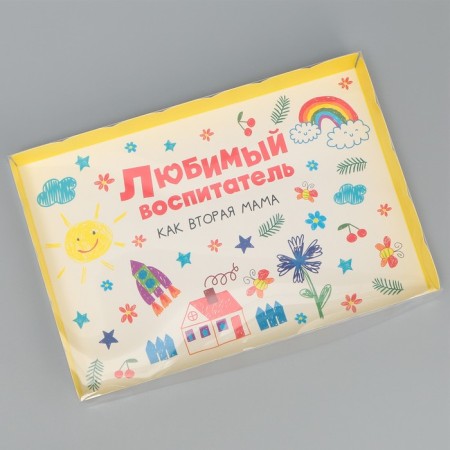 Bearbox, confectionery packaging with PVC lid, "Favorite Educator", 22 x 15 x 3 cm-1