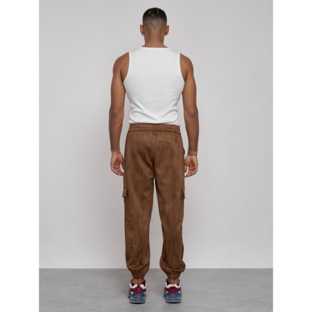 Joggers are sports male, size 50, brown color-6