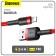Baseus cable, Lightning - USB, 2.4 A, PVC braid, 1 m, black and red