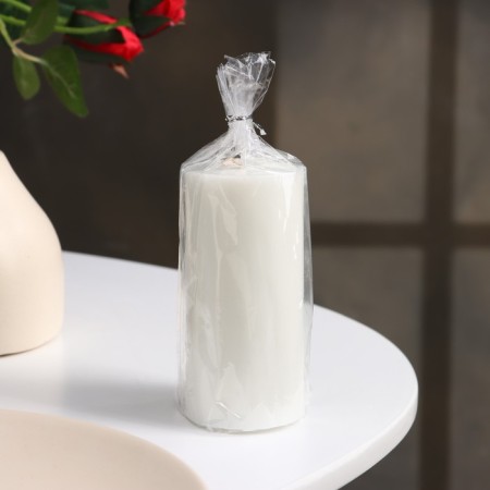 Candle-cylinder smooth, 5x10 cm, white, 6 hours-2