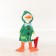 Garden figure "Duckling with an umbrella on the side" Green, 33x38x60cm