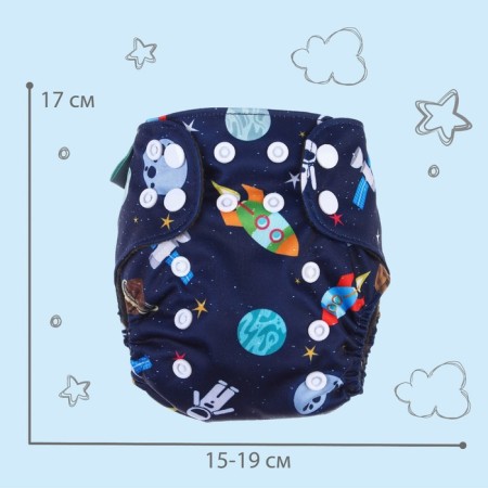 Panties-scammers, reusable, carbon-bamboo fabric, "cosmos", from 0-12 months.-3