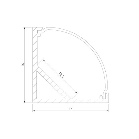 Aluminum corner profile for Elektrostandard LED tapes, LL-2 -LP008 2000x16x16 mm-4