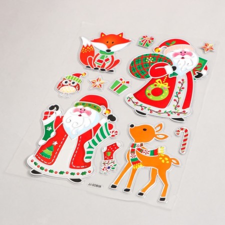 Plastic sticker "Santa Claus and Forest Animals" 24x33 cm-2