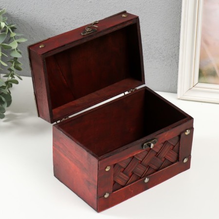 Casket Street Wood "Book. With rivets" Brown 17.8x11.5x12.8 cm-2