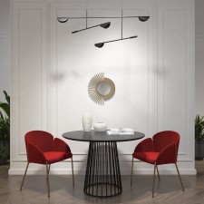 Raspy chair, 555 × 570 × 780 mm, velor, burgundy color