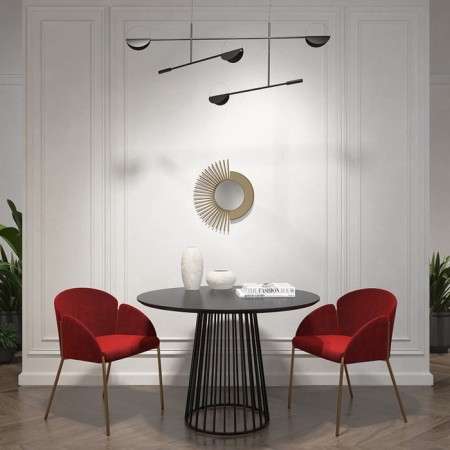 Raspy chair, 555 × 570 × 780 mm, velor, burgundy color