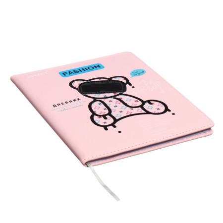 Universal diary for grade 1-11 Fashion Bear, solid cover, artificial leather, foam rubber, liesse, 80 g/m2-1