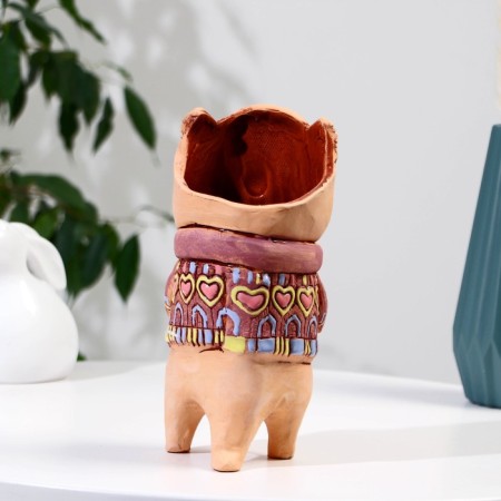 Souvenir Ceramics "Cat in a sweater" (vase) h = 21cm. V = 0.7l-2
