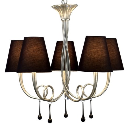 Suspended chandelier Mantra Paola, E14, 5x20W, 532 mm, matte silver color-1