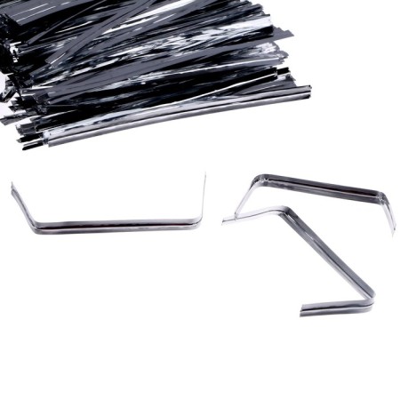 Clip tape, set 500 pcs., Length 1 pc. - 8 cm, silver color-2