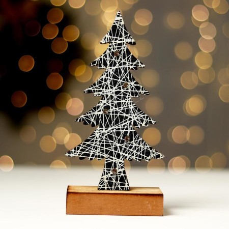New Year's decor with backlight "New Year's spruce" 9 × 5 × 19 cm, green-2