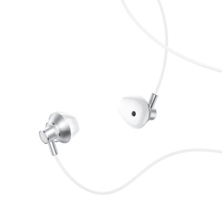 Hoco M75 headphones, wired, inserts, microphone, jack 3.5 mm, 1.2 m, silver-2