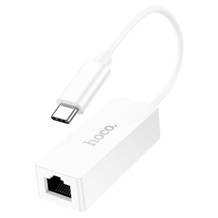 Adapter Hoco UA22, Type -C - Ethernet (100 MB), 15 cm, white-3
