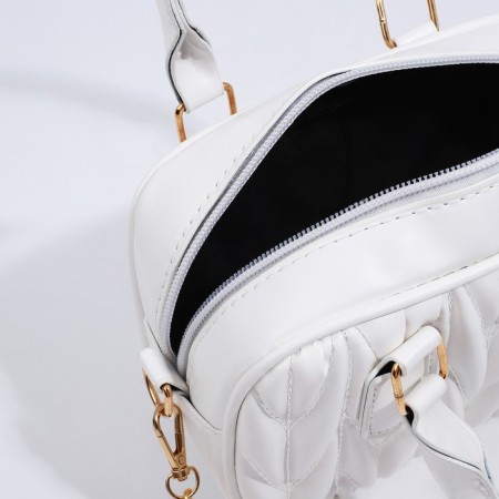 Bag Cross-Bodi with a zipper, white color-6
