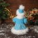 Snow Maiden "in a fluffy fur coat, with a flashlight" moves, with a backlight, 30x18 cm, blue