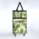 Folding bag on Velcro, 2 wheels, green color