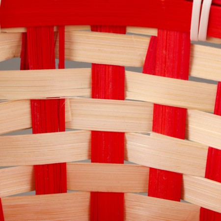 Wicker basket, 21 x 21 x 10/24 cm, bamboo, red-4