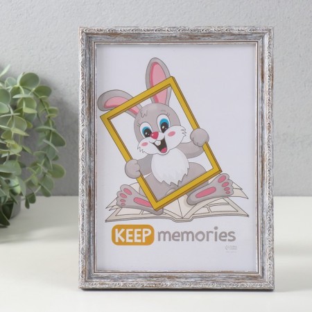 Photo frame Plastic "Modern" 15x21 cm, frosty silver