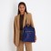 Women's backpack of artificial leather with lightning, 2 pockets, blue color