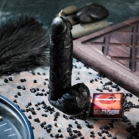 Magic candle "To attract a husband" black, 12cm-1