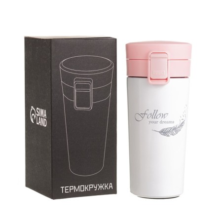Thermal circle, 380 ml, Style "Follow the Dream", retains heat 8 hours, 7.5 x 17.5 cm-4