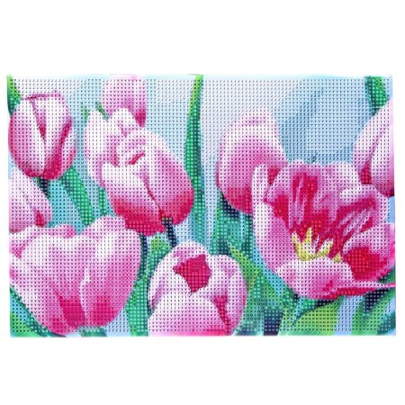 Diamond mosaic on a subframe with a full filling “Bouquet of tulips”, 20 x 30 cm-1