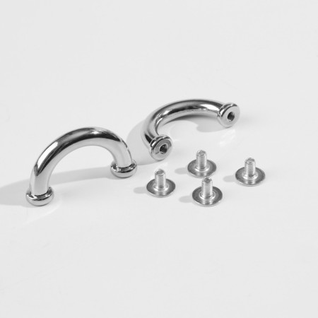 Fasteners for handles on a bag, 3 × 1.6 × 0.5 cm, 2 pcs, 4 screws, silver color-1