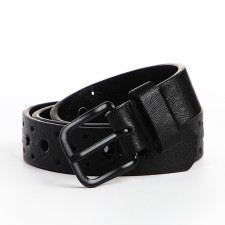 Children's belt, width 2.2 cm, eyelets, buckle metal, black color
