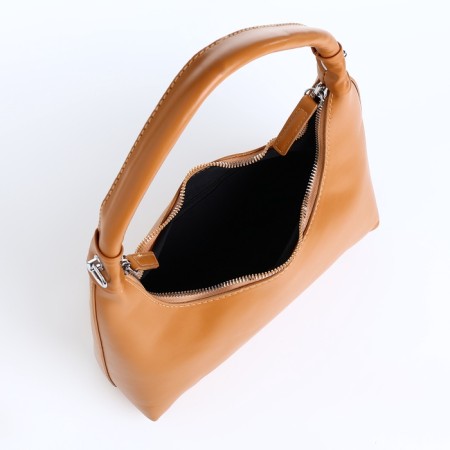 Baget bag with zipper, brown color-6